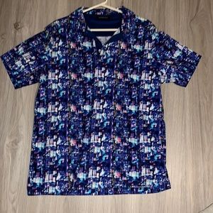 Silky dress shirt very colorful 3d print